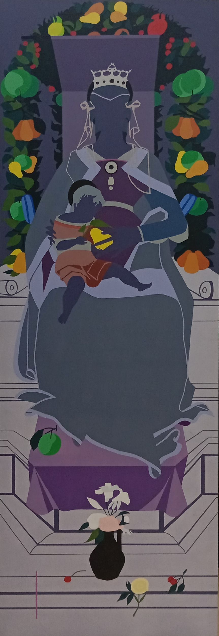 1993 Virgen de la vela 160x55 Acrílico sobre tablex